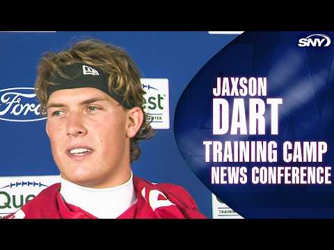 Jaxson Dart on his experience with John Harbaugh in his second Giants training camp