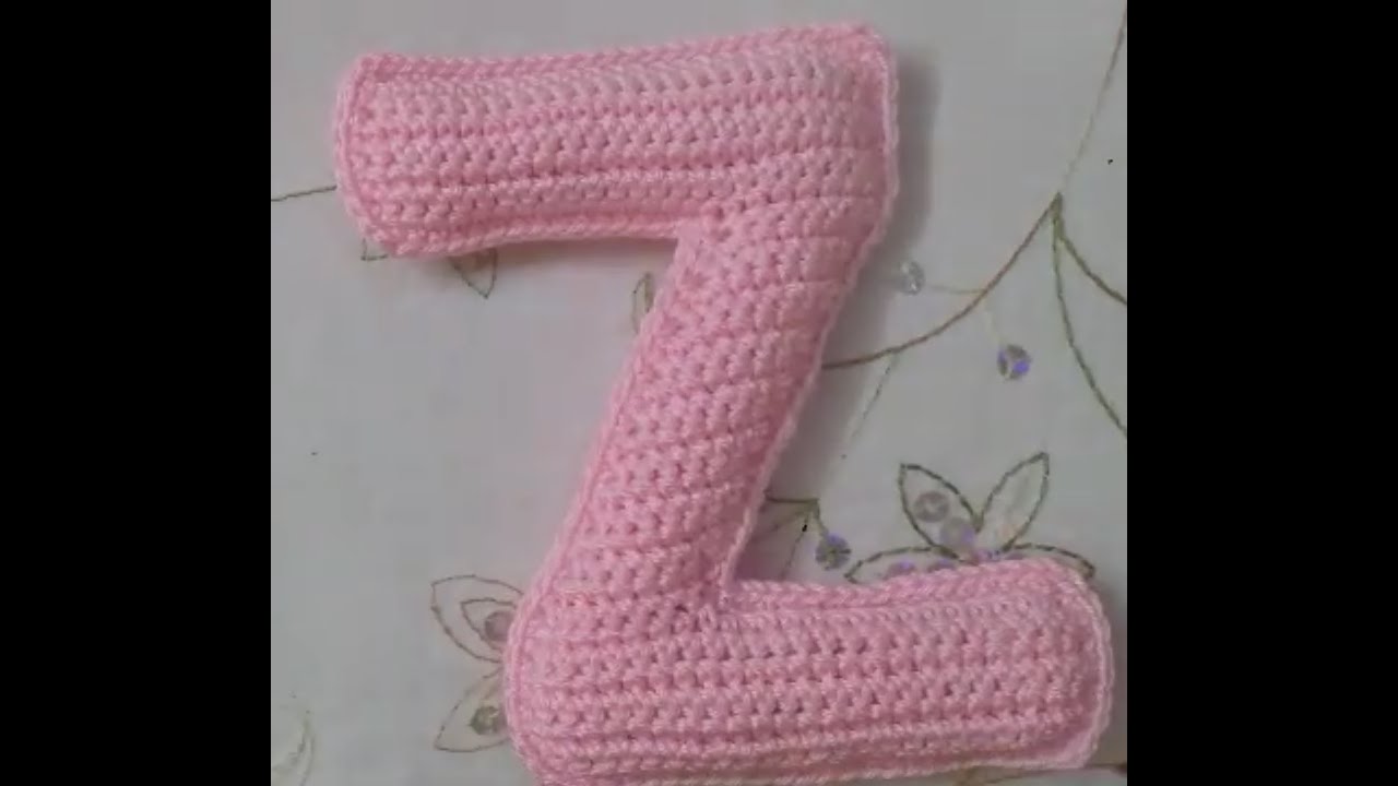 كروشية حرف crochet letter  Z