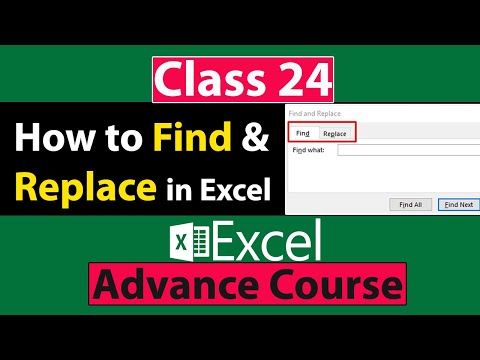 How to Use Find and Replace Option in Excel in Urdu - Class No 24