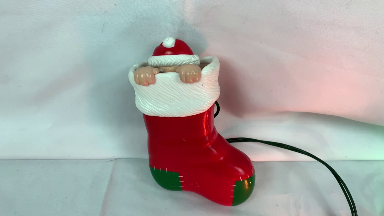 Christmas Kurt Adler Santa Clause Popping Out of a Stocking - YouTube