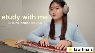 study with me🎧 |  ASMR, law finals, keyboard typing, pomodoro