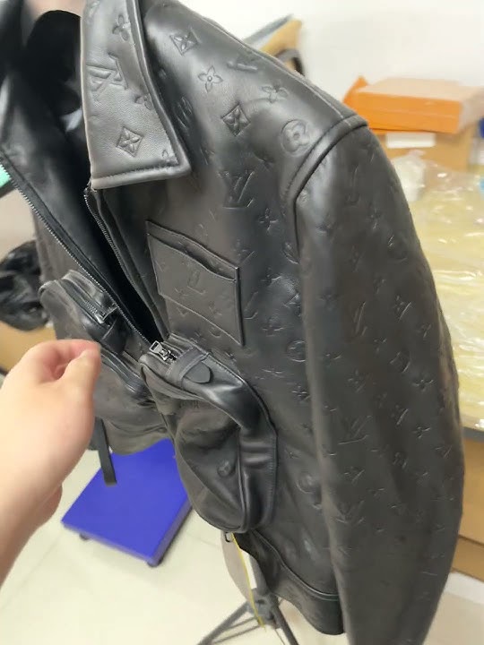 Louis Vuitton Black Monogram Leather Utility Jacket