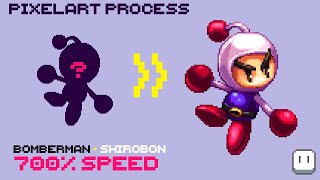 Pixel Art / Drawing Process of Shirobon from Bomberman - Aseprite #1