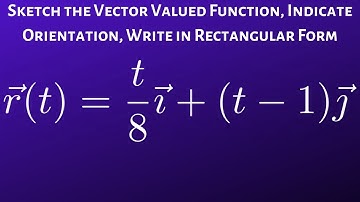 How to Sketch a Vector Valued Function and Find Orientation and Rectangular Form