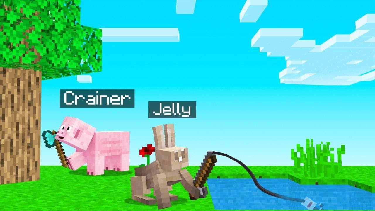We Played MINECRAFT BUT As ANIMALS - YouTube