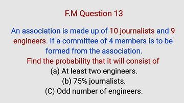 Verdere wiskundevraag 13 | Waarschijnlijkheid van het selecteren van ingenieurs en journalisten u...
