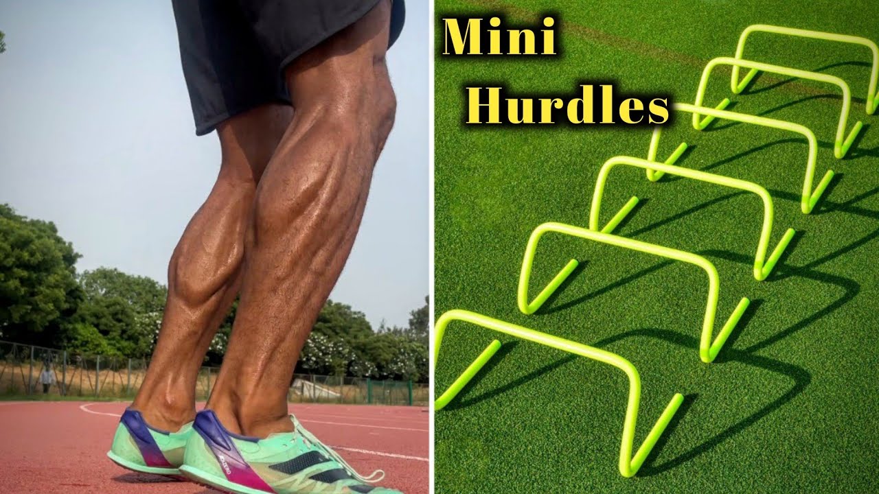 Mini hurdles training For speed and stride length YouTube