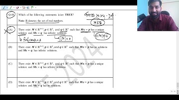 GATE 2024 DA | Linear Algebra Questions | Solve by contradiction | System of Linear Equation |