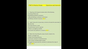 Latest Cmca Practice Exam  Questions And Answers Verified Answers By Expert video