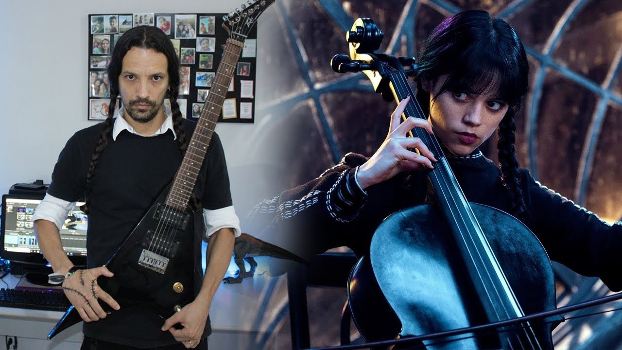 Wednesday playing The Cello Metal Cover (Paint it Black) YouTube