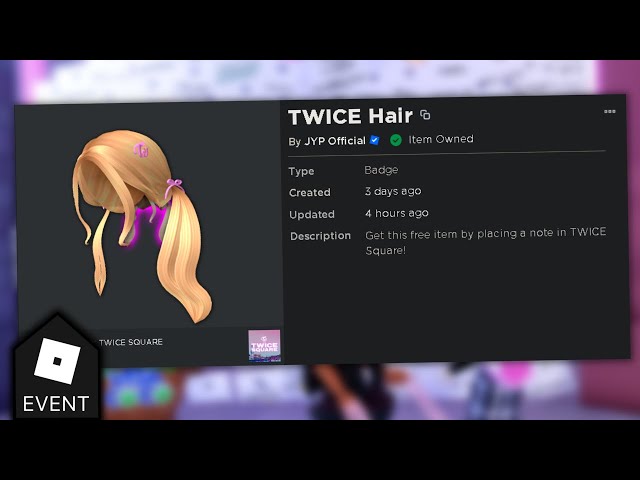 FREE HAIR ACCESSORY! HOW TO GET TWICE Blonde Pigtails! (ROBLOX TWICE SQUARE  EVENT) 