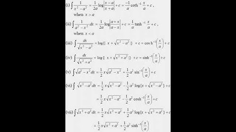 Integration formulas