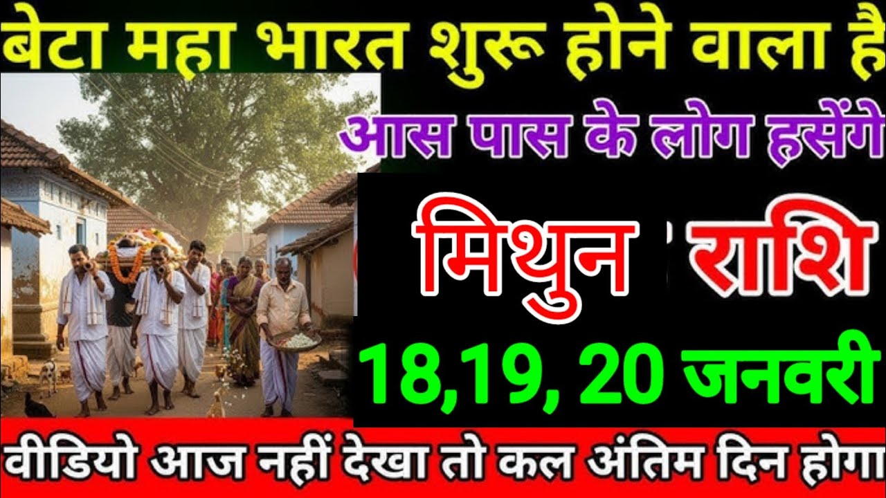 मिथुन राशि वालों 18, 19, 20 जनवरी, बेटा महाभारत शुरू होने वाले हैं आस पास के लोगों हसेंगे rashi