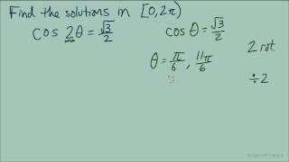 Trigonometric Equation with Double-Angle Cosine