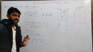 Proof:Distance of a point from the plane with examples. : Three dimensional geometry:3-D