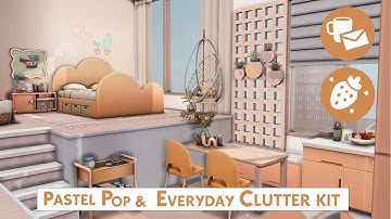 The Sims 4 | Pastel pop kit & Everyday clutter kit overview | Pastel studio apartment
