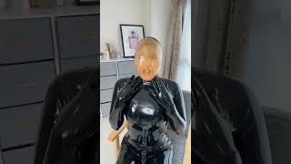 trying latex breathplay for first time #latex #latexhood #shiny #breathplay #latexoutfit #latexhood