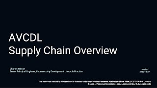 AVCDL supply chain overview