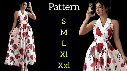 DIY Collared Halter Maxi Dress ✂️| Pattern & Sewing Tutorial👗