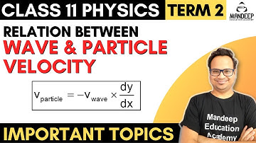 Relation Between Wave Velocity And Particle Velocity Class 11 Physics Term 2