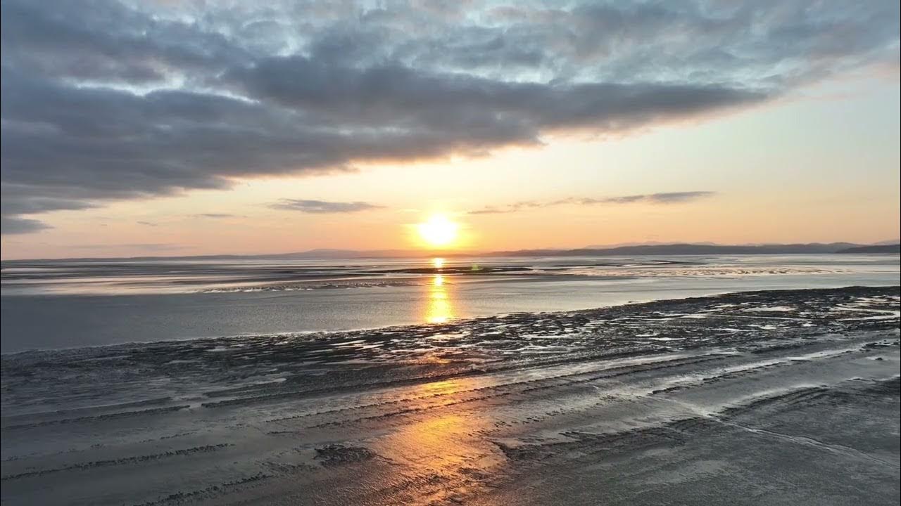 sunset and beach at carnforth near red bank camping farm. filmed with