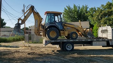 Loading Backhoe onto Flatbed without ramps
