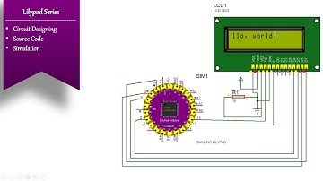 Scrolling text display on LCD With Lilypad | Simulation | 16x2 Alphanumeric LCD