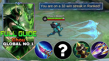 GLOBAL CHOU BEST GUIDE TO RANK UP FASTER 2025 | Mlbb Chou One Shot Every Time | MLBB 