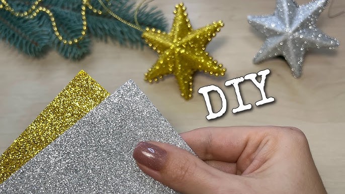 How to make Stars using Paper and Silver glitter foam sheet, Christmas  crafts