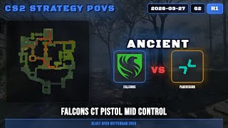 Falcons CT Pistol Mid Control - Ancient G2R1 | Falcons | BLAST Open Rotterdam 2026 | CS2 POV Anal...