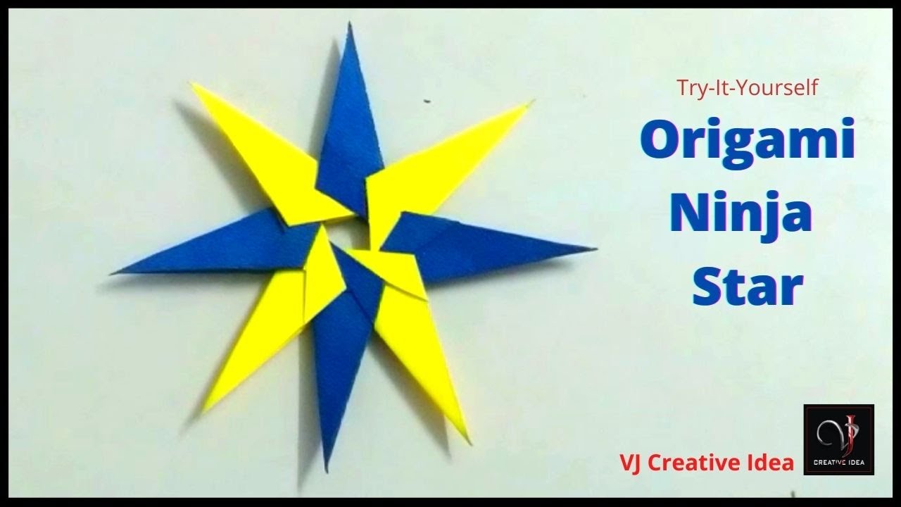 How To Make 8 pointed Ninja Star (shuriken), Origami Ninja Star, DIY