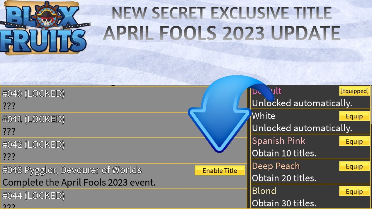 Blox Fruits Secret Update _ How To Get 2 NEW Secret Titles 4K (April Fo  : r/bloxfruits