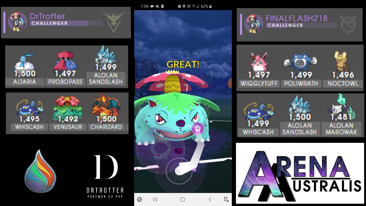 Arena Australis Mega 6 round Fusion cup | Pokemon Go Silph League Arena