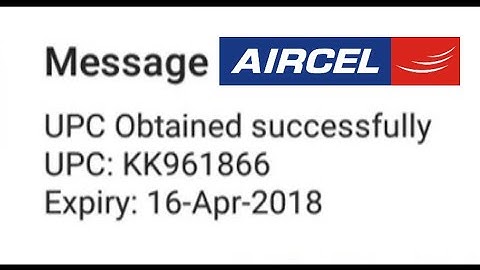 How to generate Aircel UPC Code with one click