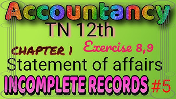 TN 12th accounts chapter 1 || Exercise 8,9