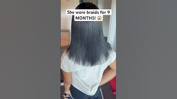 Look what wearing braids for 9 MONTHS did to her hair! 😳🫣 #bts #viral #shorts #explore #trending
