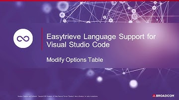 Easytrieve Visual Studio Code Extension: Modify Options Table