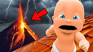 Volcano DESTROYS Baby's House!