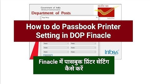 Passbook Printer Settings in Dop Finacle | Full Process |#indiapost #postoffice #finacle