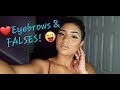 HOW TO APPLY YOUR EYEBROWS AND FALSE LASHES!!! / DETAILED TALK THROUGH TUTORIAL!