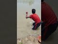 Little Boy Catching Big Fish in River Flowing Water #fishing