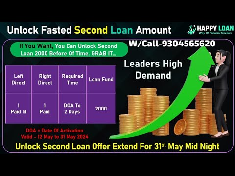 Happy Loan_Big offer_Unlock Second Loan Offer_Valid-12 May to 31May 2024 Leaders High Demand #loan.