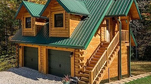 This Garage Kit Provides a Great Addition to Any Log Home