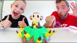 Father & Son PLAY BANANA BLAST! / Catch The Monkey!