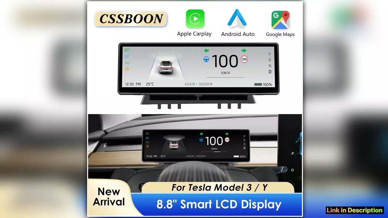 CSSBOON 88 Linux System Tesla Car Instrument Cluster Wont Block Airvents Dashboard Touch Display HU