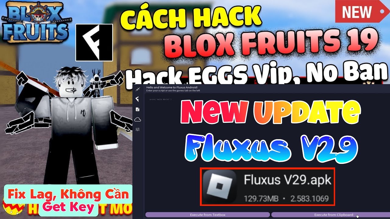 Link Script Blox Fruit (Hydrogen x Fluxus) Update 20 cho Mobile và PC