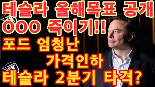 테슬라 2분기 강한 타격받는다? 포드 엄청난 가격인하!! / 테슬라 올해목표 공개! OOO죽이기!! / 테슬라 투자 / Tesla Vs Ford