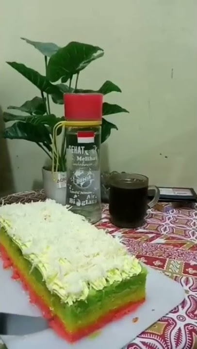 RESEP RAINBOW CAKE KUKUS Super Lembut || (100% Berhasil) Cocok Untuk Pemula #shorts