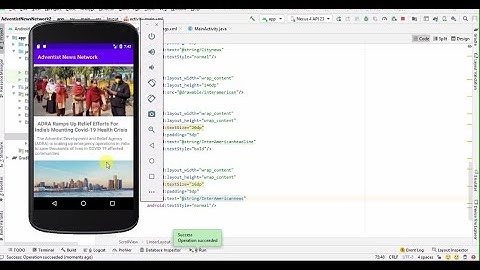 Implementation of ScrollView, TextView and ImageView using Strings | Android Studio 4.1.3