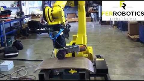 Robotic wood polishing with sensitive end-of-arm tool by FerRobotics